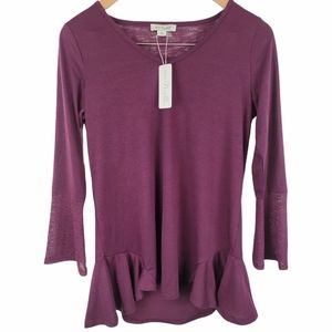 Simply Noelle Plum V-Neck Blouse